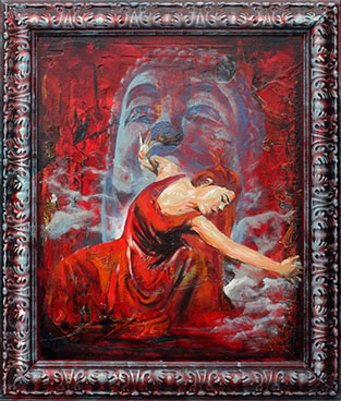 Cosmic Echoes Spiritual Buddha Painting
